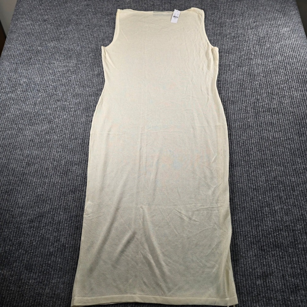 Gabrielle Union Cream Sleeveless Sweater Dress XL Midi Knit Boat Neck 1641
